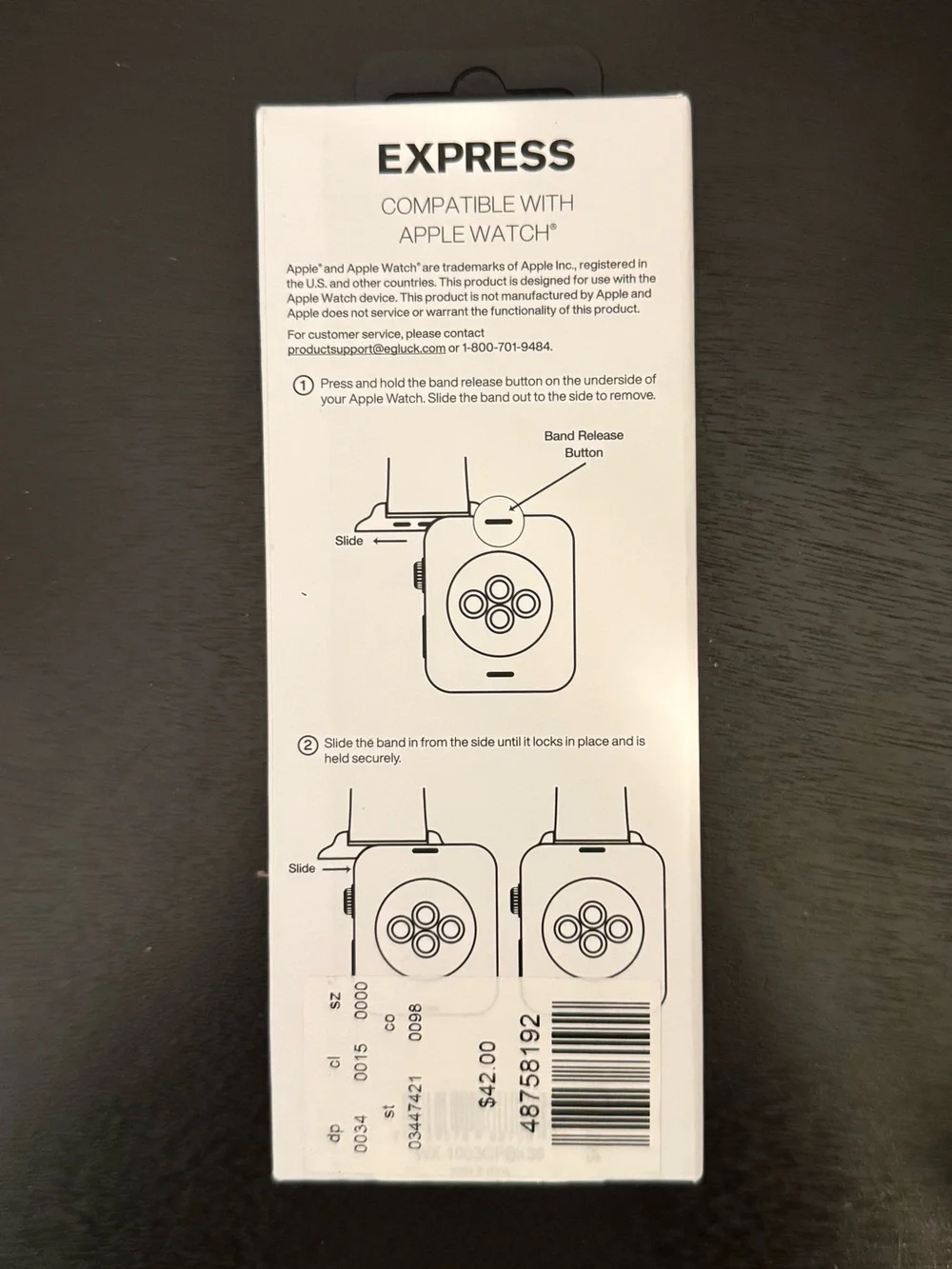 Express black leather Apple Watch band NWT